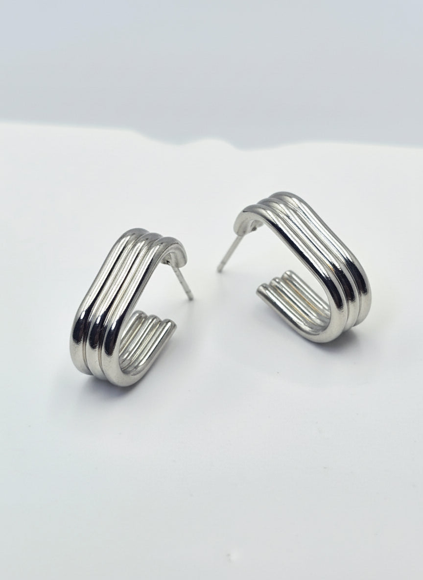 Arete Semi Candonga Plateado ATP1