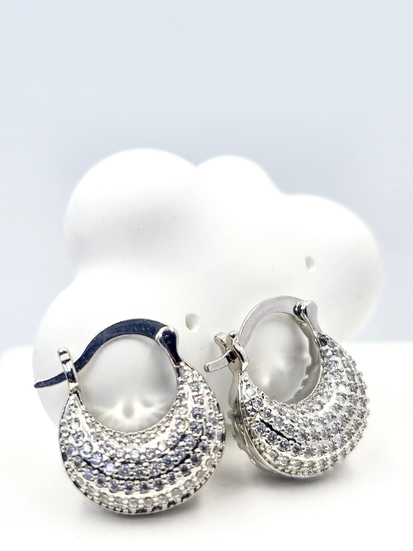 Arete Candonga Plateado Con Circones ACPC4