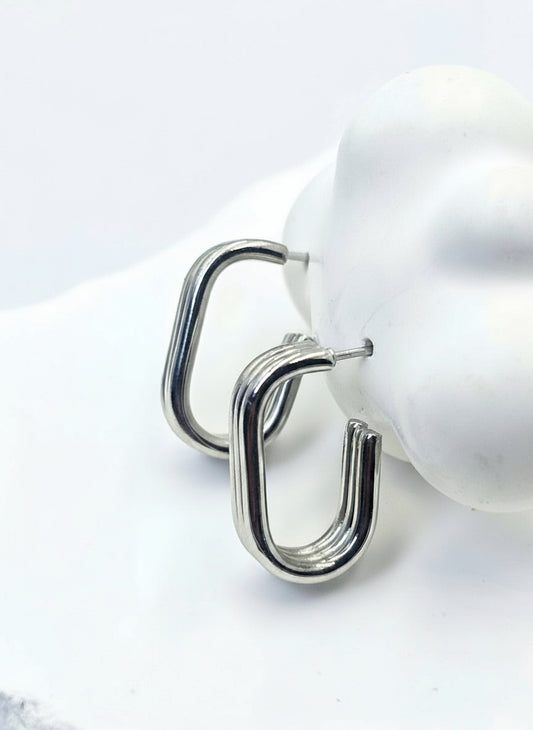 Arete Semi Candonga Plateado ATP1