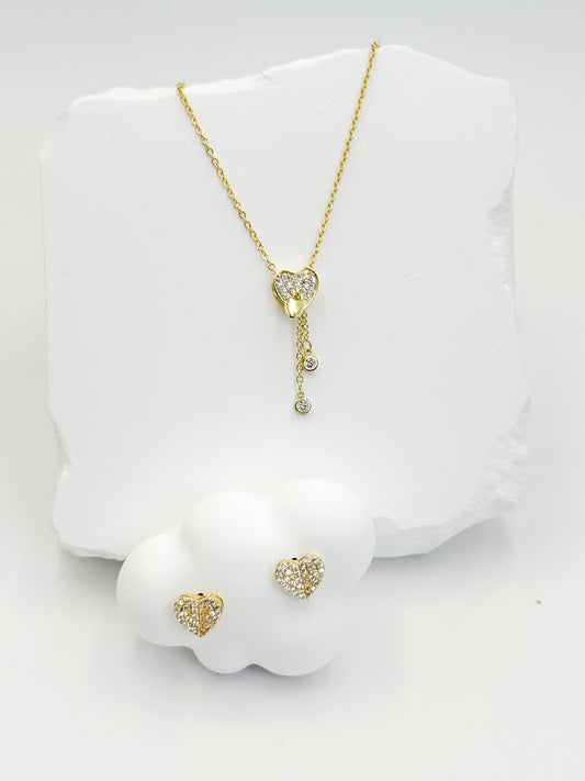 Collar Dorado con Aretes CDA1