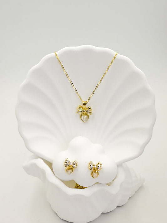 Collar Dorado con Aretes CDA10