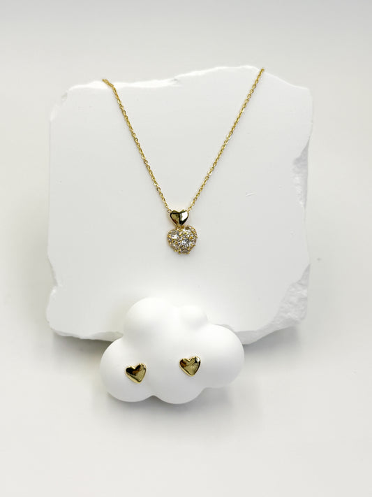 Collar Dorado con Aretes CDA11