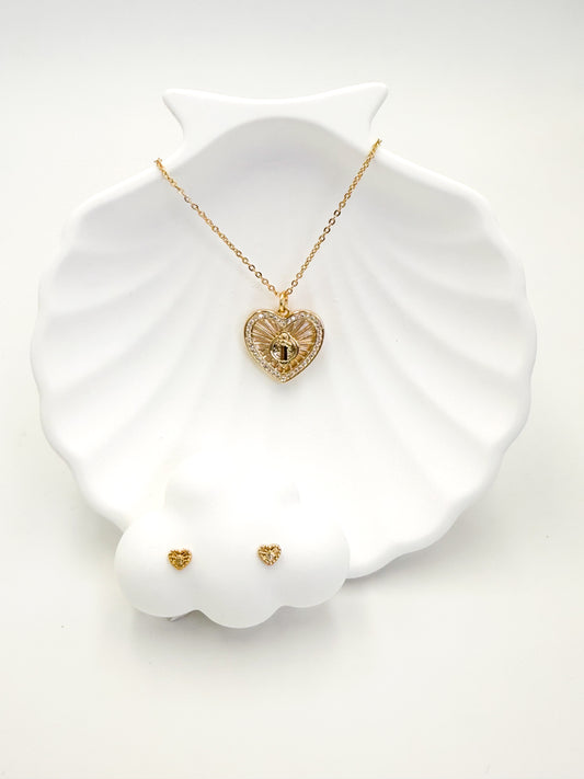 Collar Dorado con Aretes CDA3