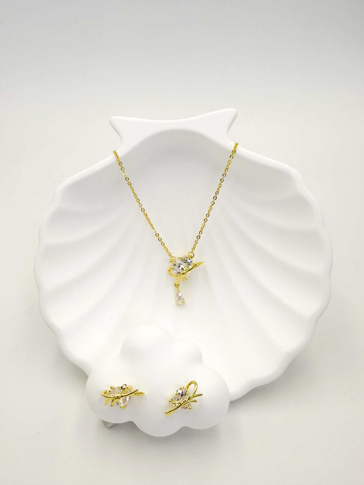 Collar Dorado con Aretes CDA5