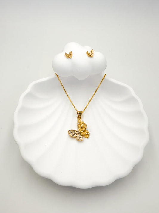 Collar Dorado con Aretes CDA6