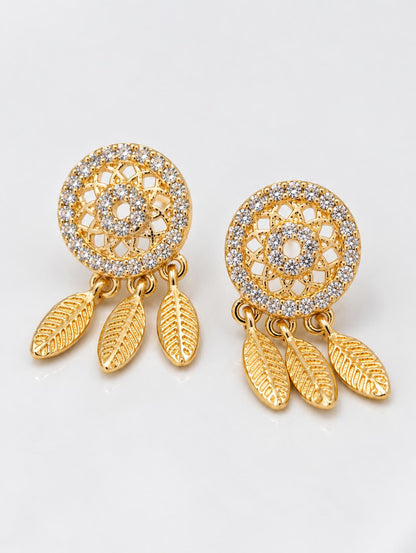 Collar Dorado Con Aretes CDA13