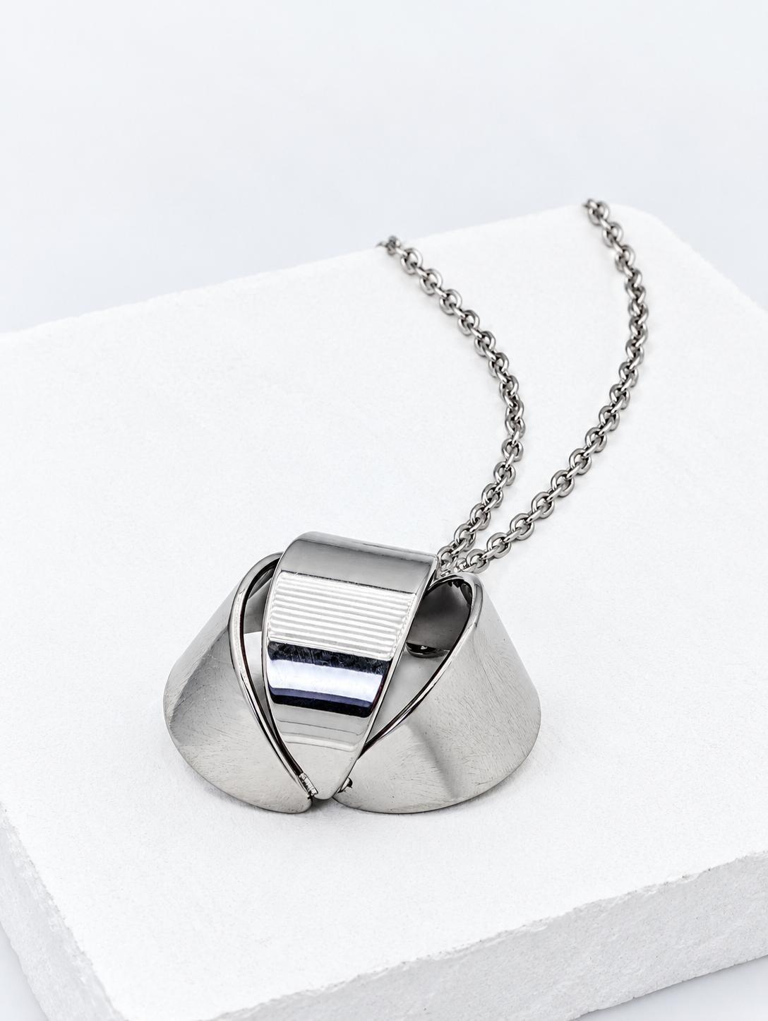 Collar Plateado Con Aretes CPA1