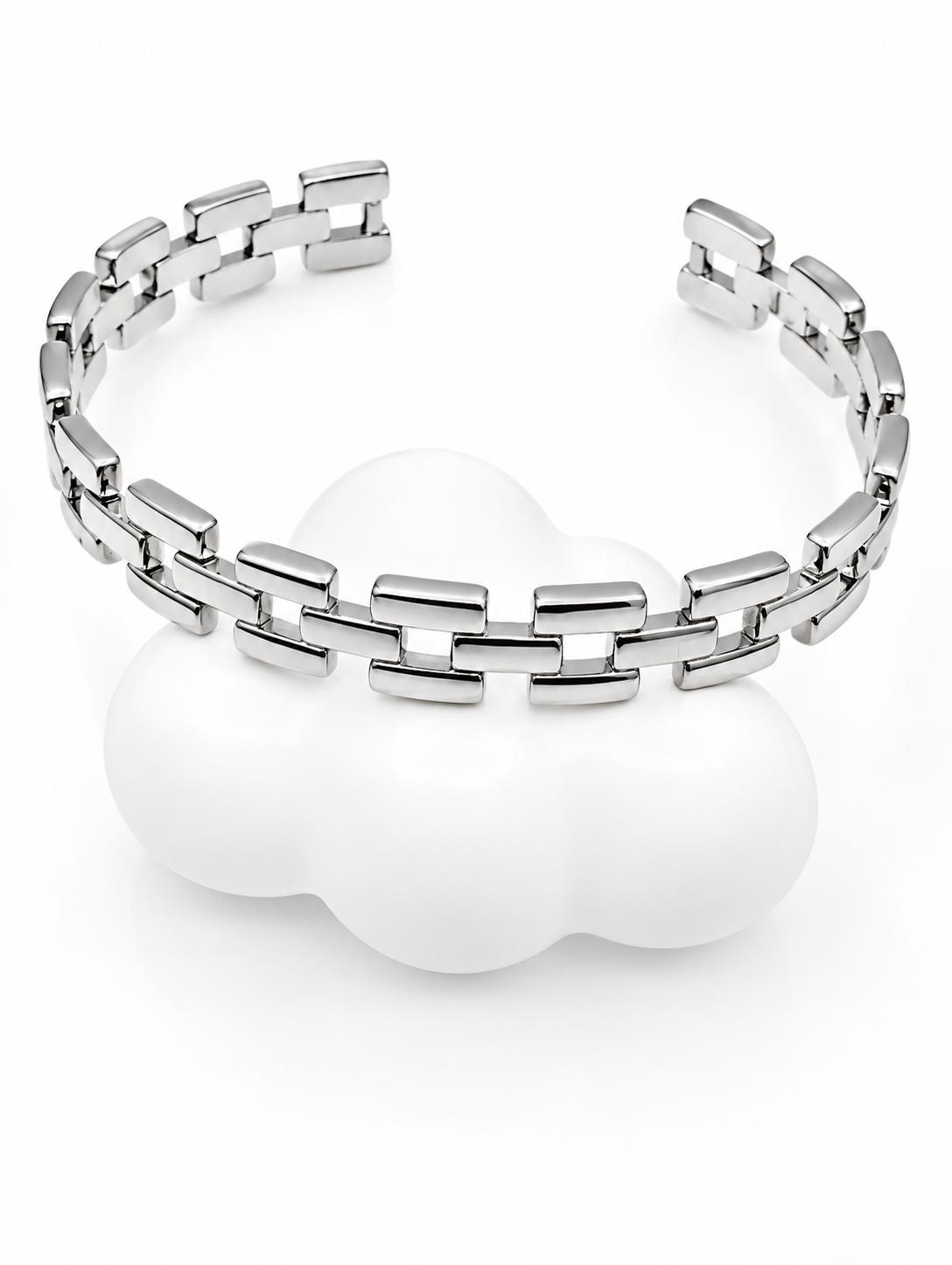Pulsera Brazalete Plateado3