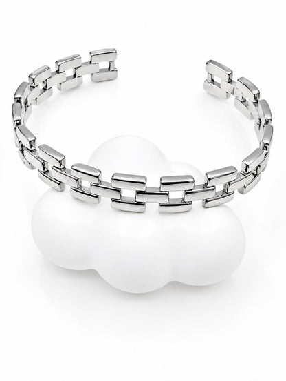 Pulsera Brazalete Plateado3
