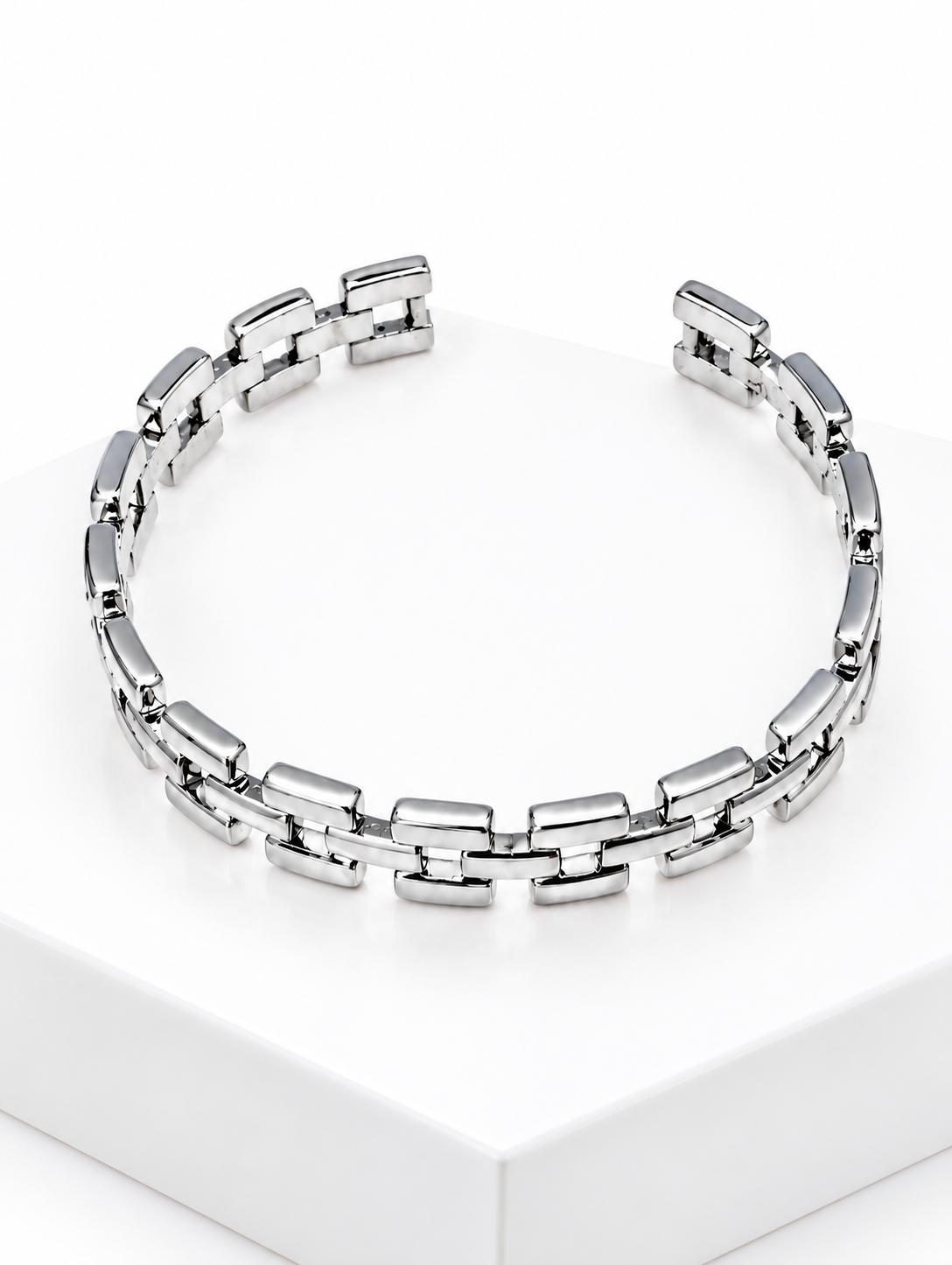 Pulsera Brazalete Plateado3