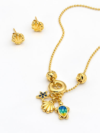 Collar Dorado Aretes CDA1